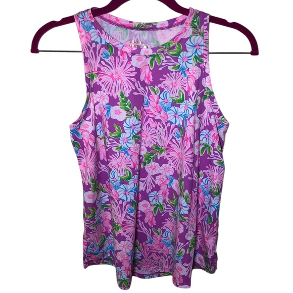 LILLY PULITZER Luxletic Westley floral tropical Tank top size XS - Picture 2 of 9